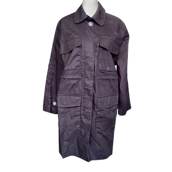 ATM Anthony Thomas Melillo Black Paper Cotton Coat - Picture 2 of 16